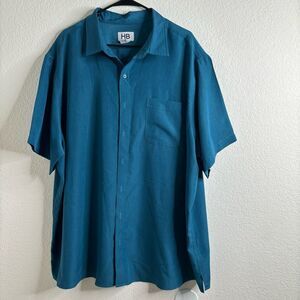 HB 2XL Mens Short Sleeve Button Up Shirt